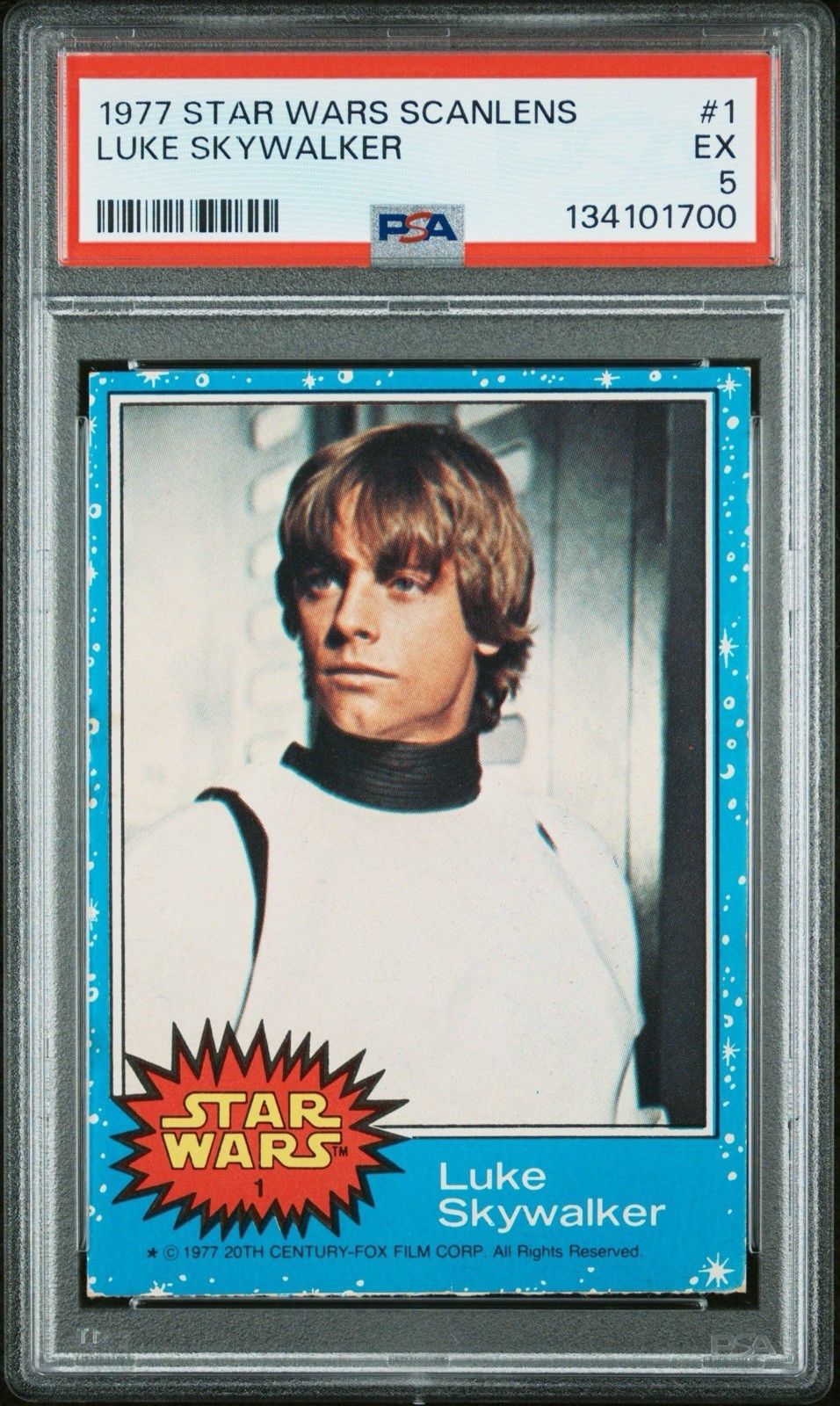 1977 STAR WARS SCANLENS #1 LUKE SKYWALKER ROOKIE PSA GRADED VERY RARE 1977 STAR WARS SCANLENS #1 LUKE SKYWALKER ROOKIE PSA GRADED VERY RARE
