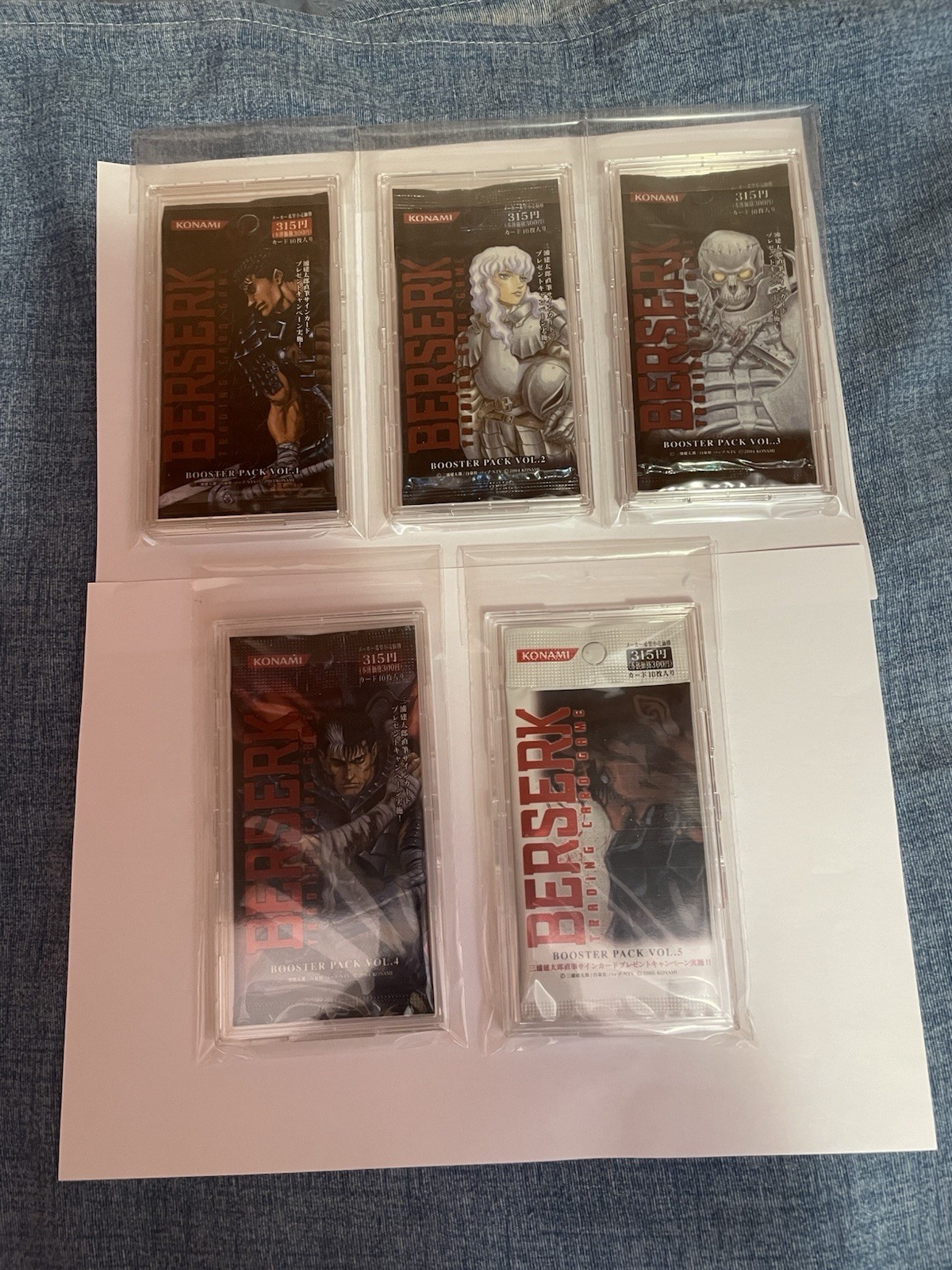 Berserk Tcg Booster Pack Vol. 1-2-3-4-5 Complete Set New Sealed