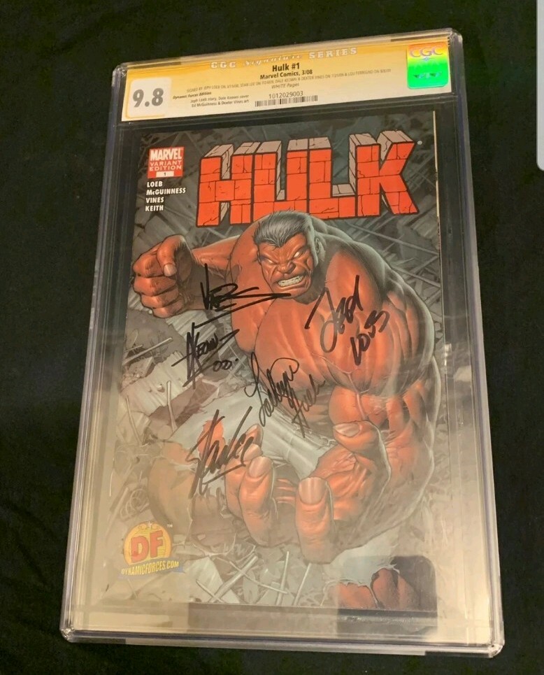 Hulk #1 SS CGC 9.8 1st Red Hulk Dynamic Forces Signed 5X Stan Lee Ferrigno Keown
