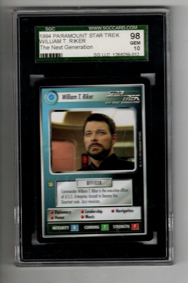 Star Trek CCG William Riker Premier Limited 1994 GEM MINT 98 SGC Highest graded