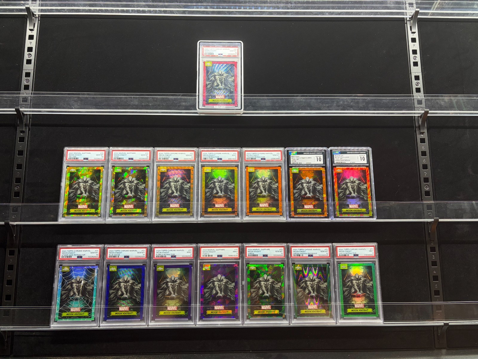 2024 Chrome Marvel Moon Knight Red Wave 4/5 Gold Refactor PSA10 MT10 Lots*15 2024 Chrome Marvel Moon Knight Red Wave 4/5 Gold Refactor PSA10 MT10 Lots*15