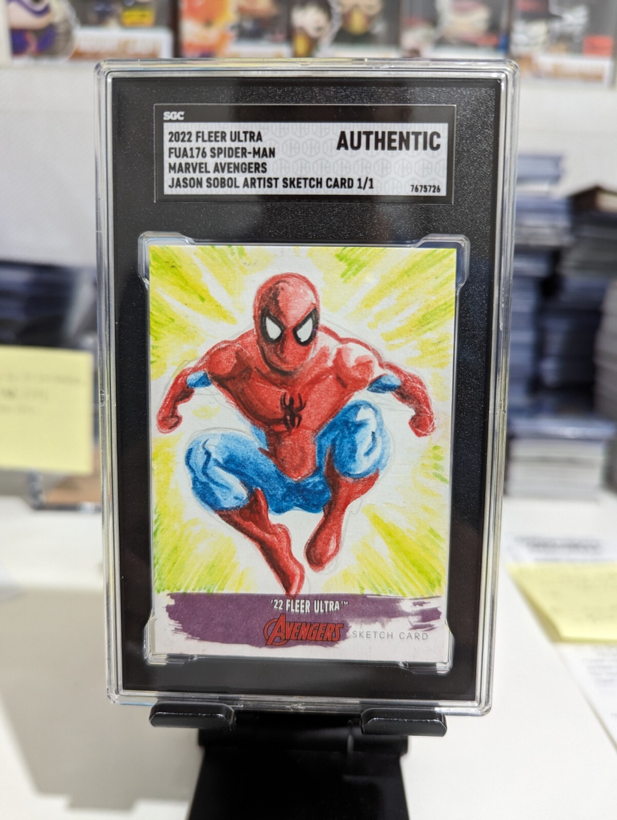 2022 FLEER ULTRA AVENGERS SPIDER-MAN SKETCH CARD BY JASON SOBOL 1/1