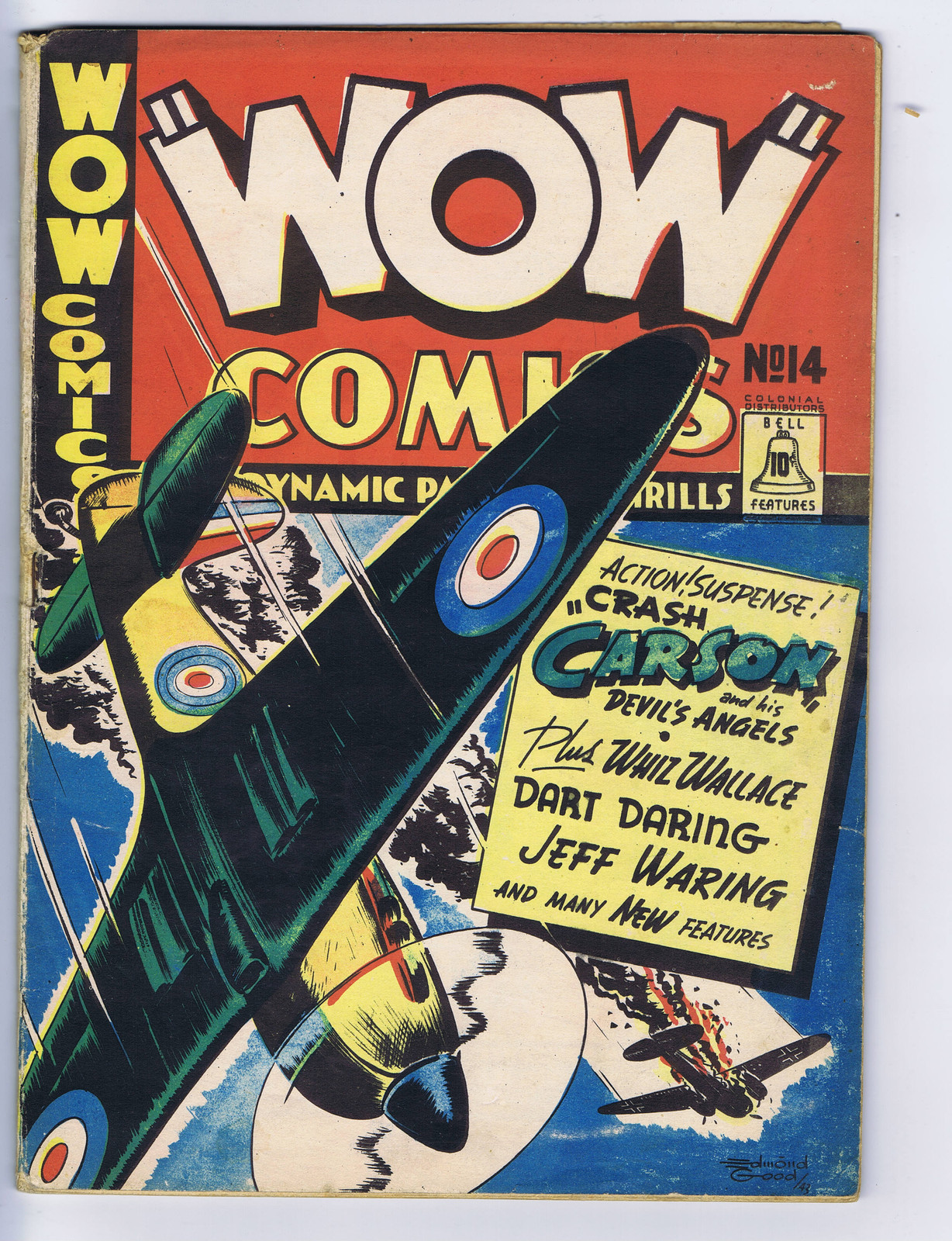 Wow Comics #14 Bell Features Pub. RARE CANADIAN EDITION Jeff Waring,Dart Daring Wow Comics #14 Bell Features Pub. RARE CANADIAN EDITION Jeff Waring,Dart Daring