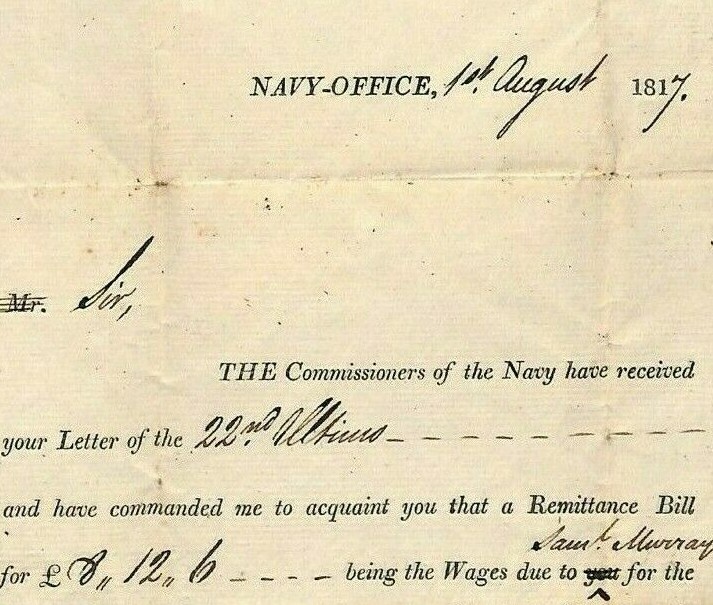 GB OHMS Printed Official *NAVY OFFICE* Letter 1817 {samwells-covers} MS1865 GB OHMS Printed Official *NAVY OFFICE* Letter 1817 {samwells-covers} MS1865