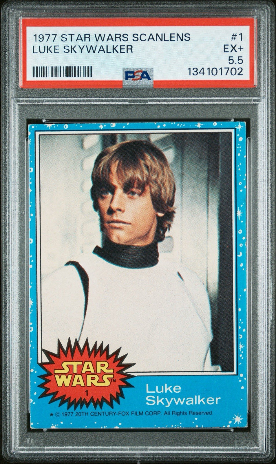 1977 STAR WARS SCANLENS #1 LUKE SKYWALKER ROOKIE PSA GRADED VERY RARE