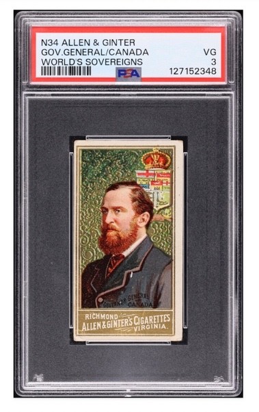 V. RARE 1889 Allen & Ginter LORD STANLEY Rookie  NHL Inaugural HOF-er ICE HOCKEY