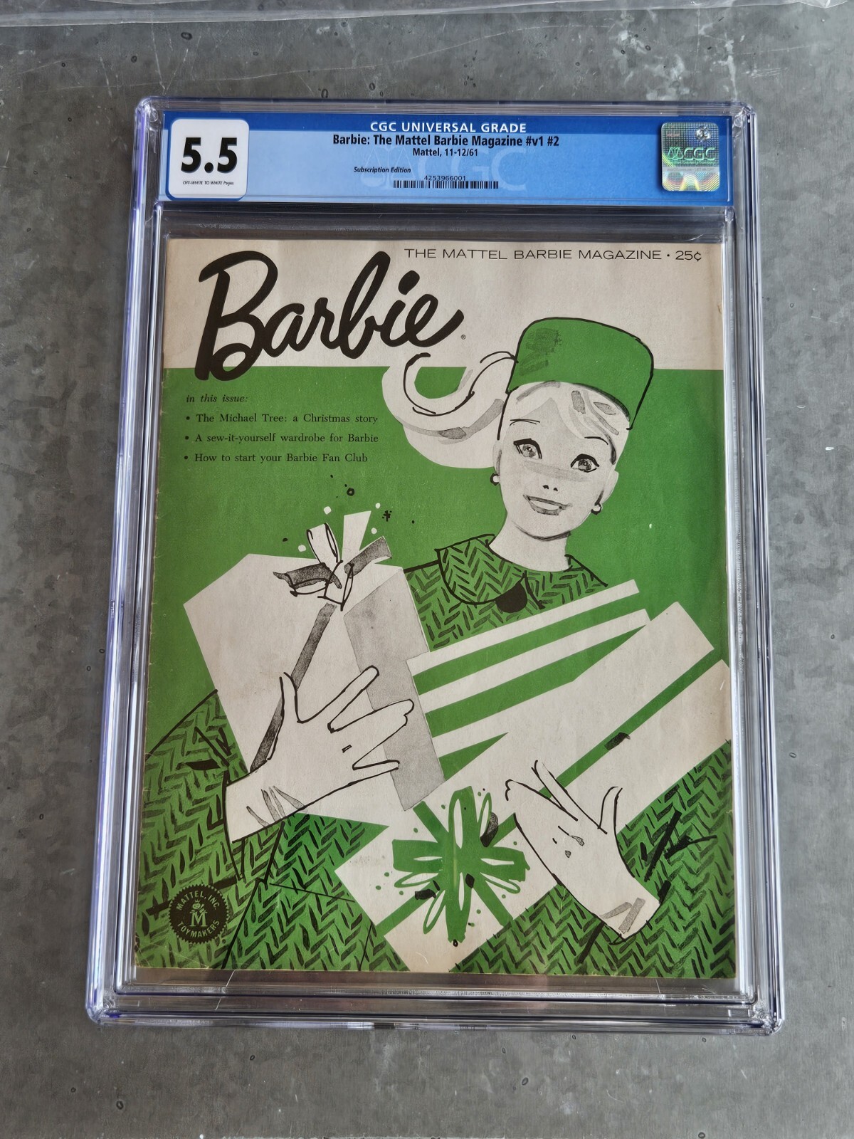 BARBIE: The Mattel Barbie Magazine - Issue #2 - 11/1961 - CGC 5.5 ✨TOP POP✨ BARBIE: The Mattel Barbie Magazine - Issue #2 - 11/1961 - CGC 5.5 ✨TOP POP✨