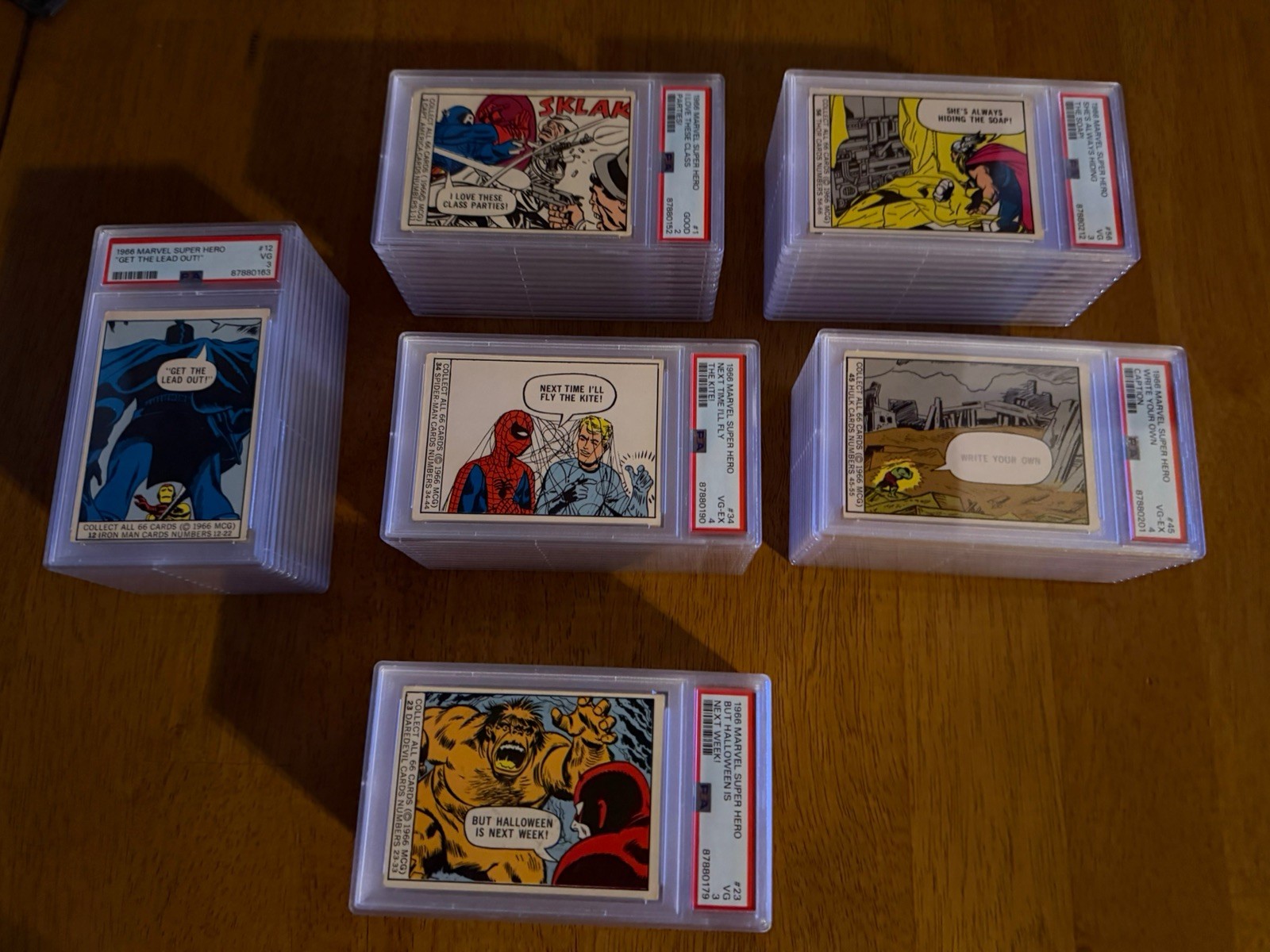 1966 Donruss Marvel Superheroes Set ALL 66 cards PSA graded. Iconic Invest 