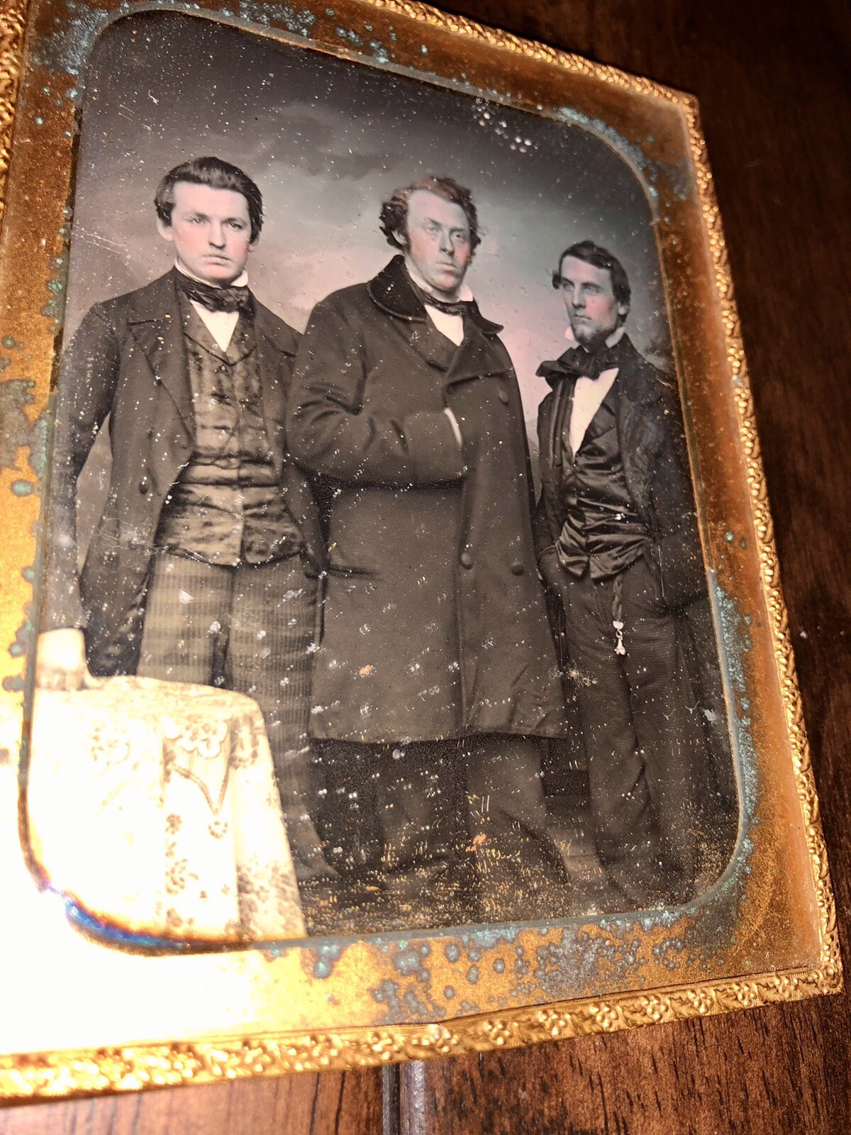 Sealed 1/4 1840s Daguerreotype Three Important Men, Possibly From Boston Photo