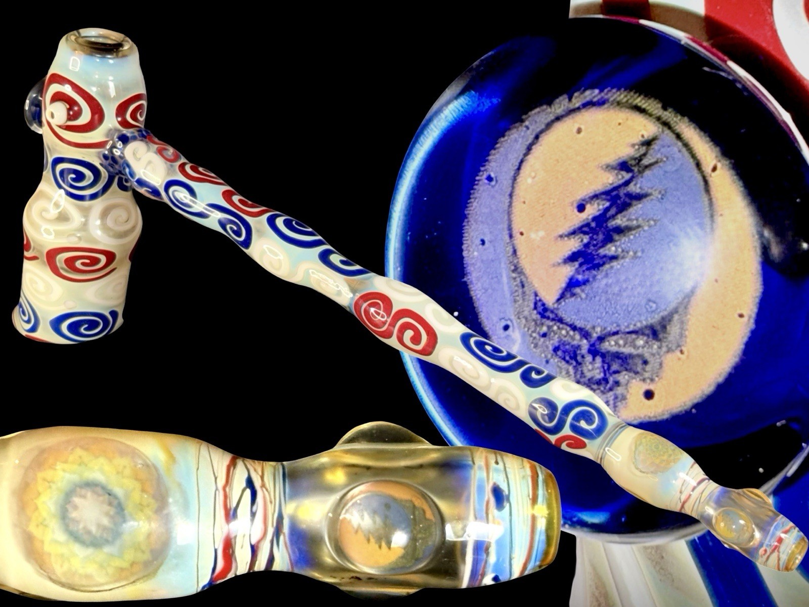 Jerome Baker Designs JBD Grateful Dead Giant Hammer Pipe By Jason Harris Signed Jerome Baker Designs JBD Grateful Dead Giant Hammer Pipe By Jason Harris Signed