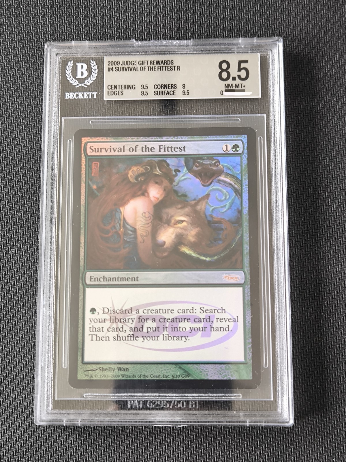 Survival of the Fittest Judge Promo Foil BGS 8.5 NM+ MTG EDH Premodern Survival of the Fittest Judge Promo Foil BGS 8.5 NM+ MTG EDH Premodern