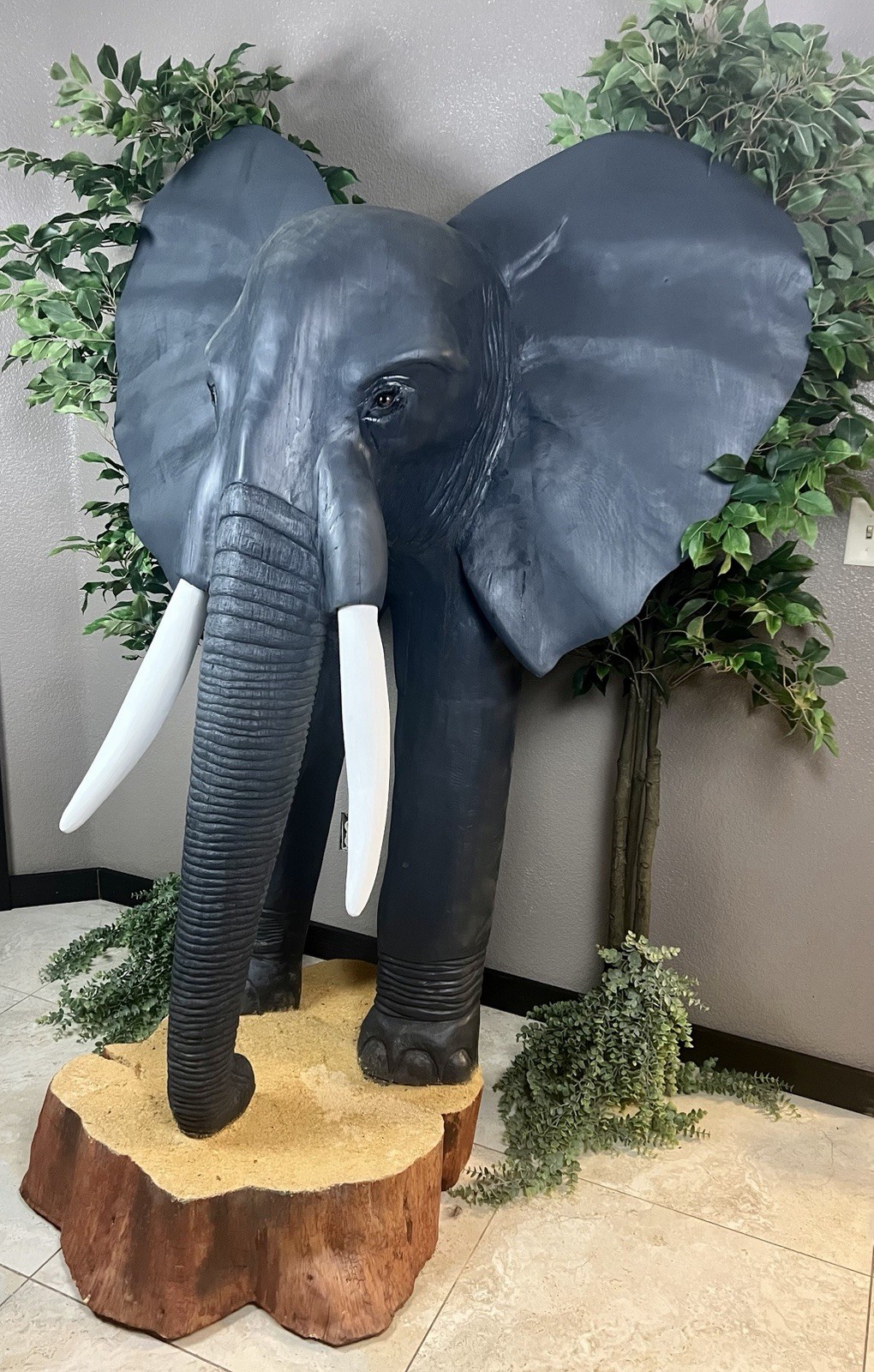 Monumental 6’ Plus Hand-Carved African Elephant Sculpture Monumental 6’ Plus Hand-Carved African Elephant Sculpture