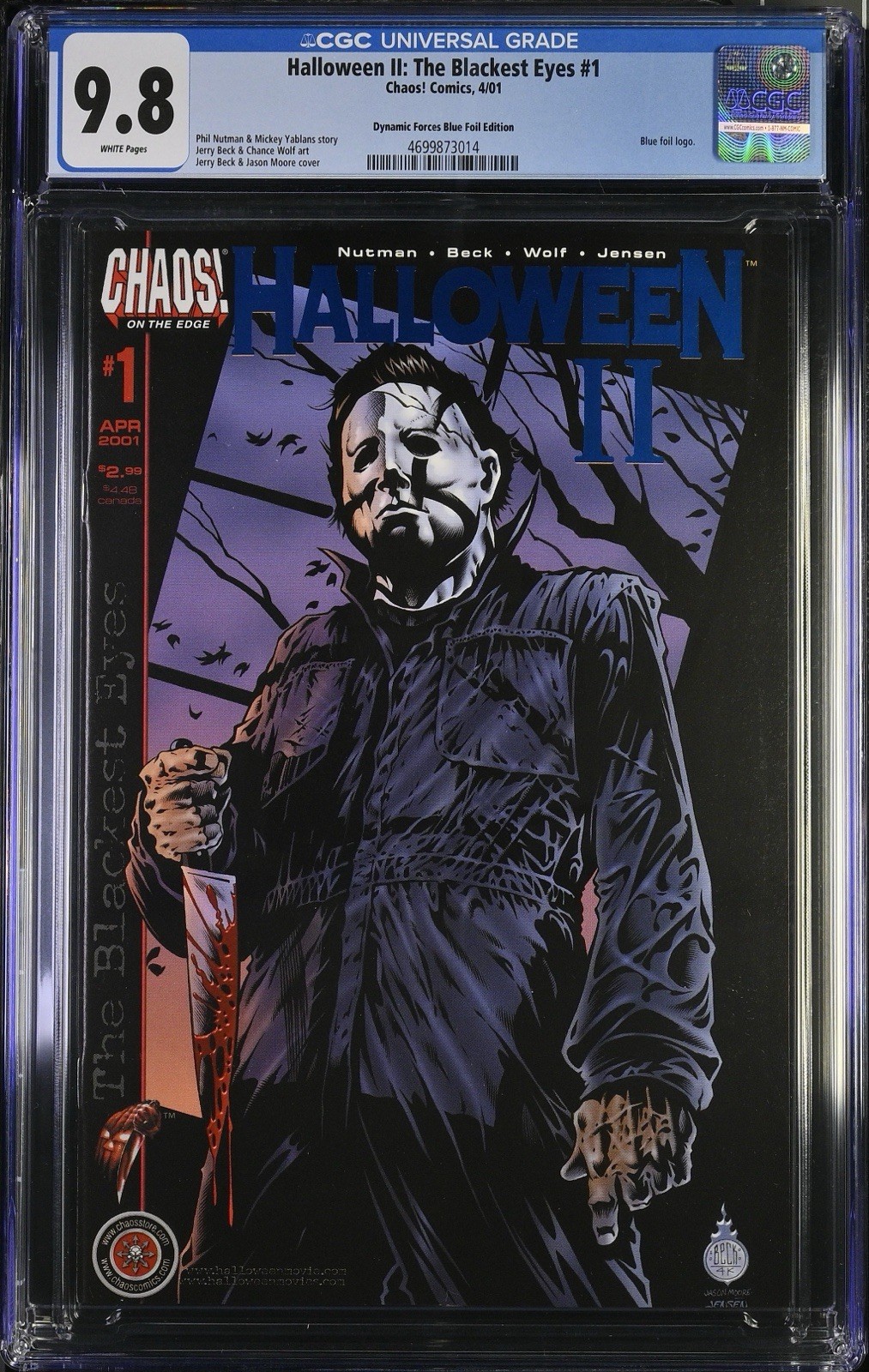 Halloween II The Blackest Eyes Dynamic Forces BLUE Foil Variant CGC 9.8 Rare Halloween II The Blackest Eyes Dynamic Forces BLUE Foil Variant CGC 9.8 Rare