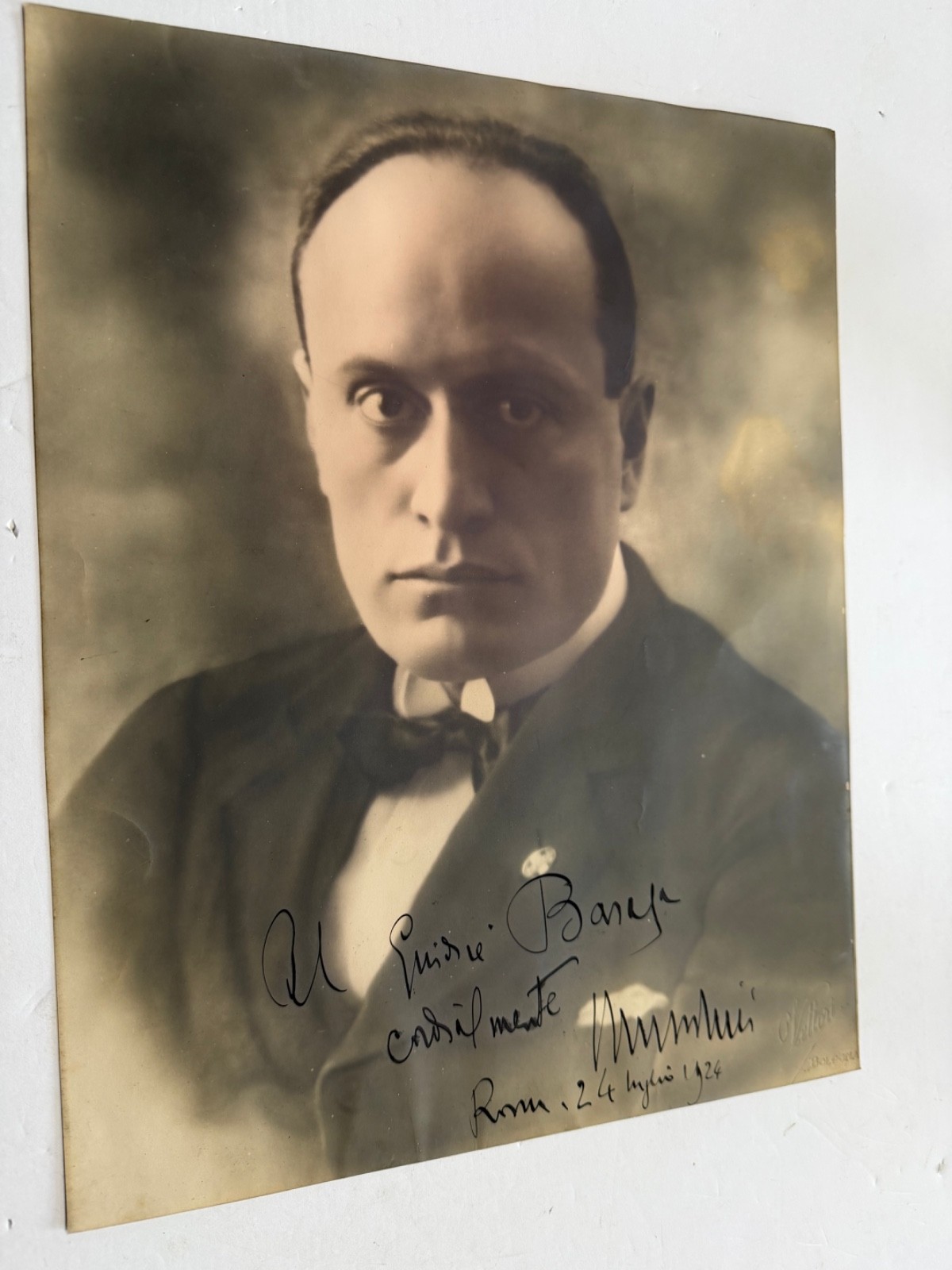 vintage autographed photo BENITO MUSSOLINI WWII dictator fascist leader 1930's?