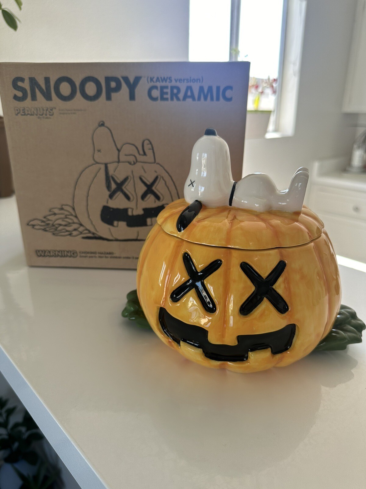 Kaws Snoopy Pumpkin Ceramic Sculpture OriginalFake Edition of 500 Kaws Snoopy Pumpkin Ceramic Sculpture OriginalFake Edition of 500