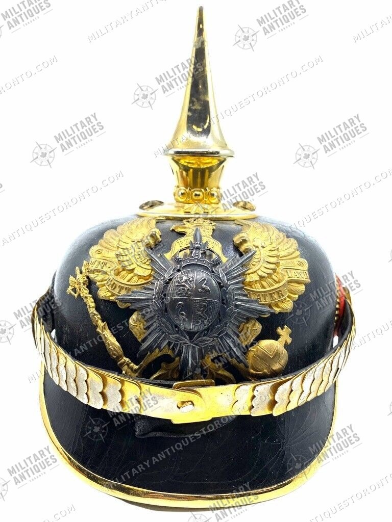 WW1 Imperial German Reuss Officers Picklehaube Spiked Helmet COPY FAKE