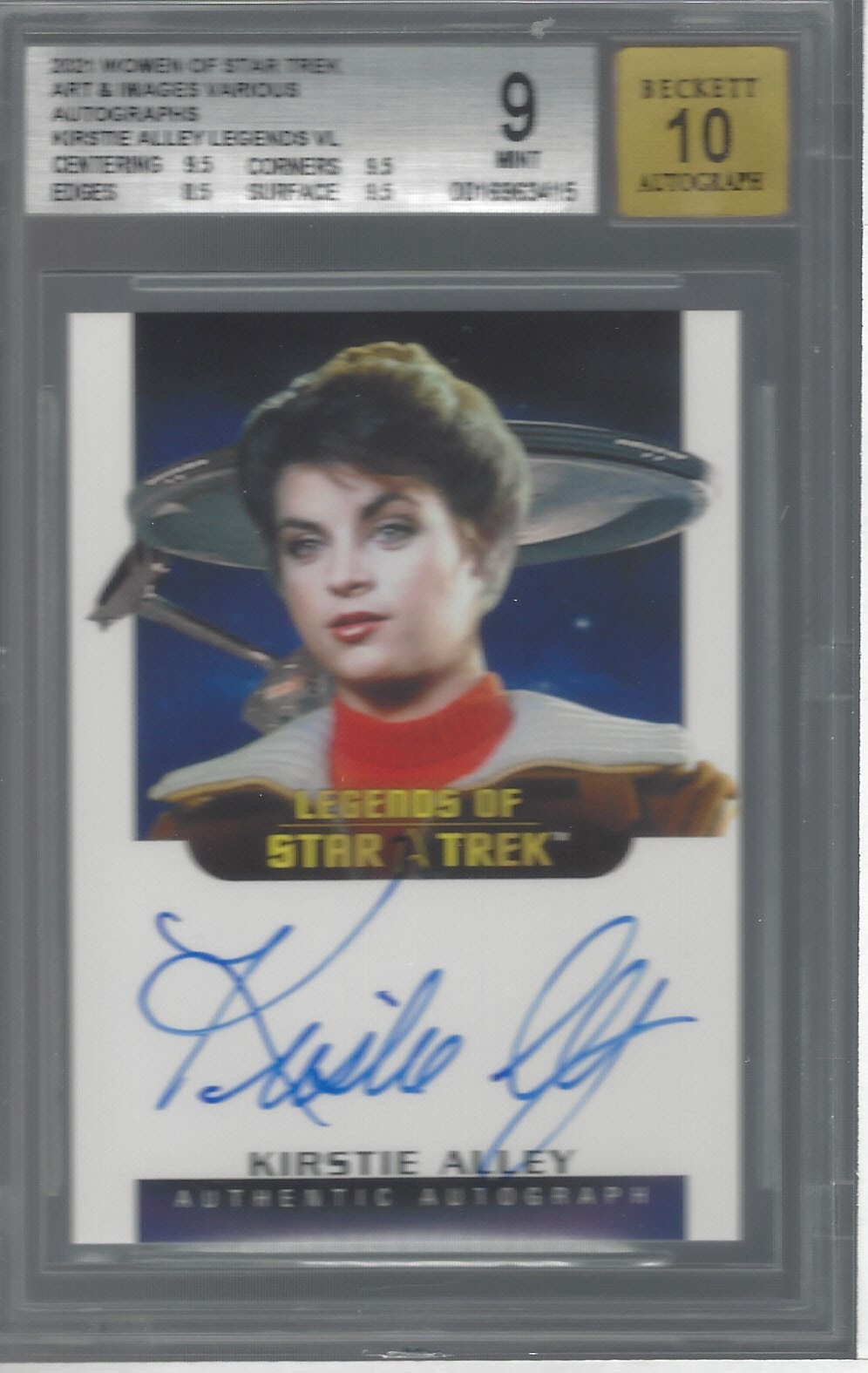 KIRSTIE ALLEY 2021 WOMEN OF STAR TREK ART & IMAGES VARIOUS AUTOGRAPH BGS 9/AU 10 KIRSTIE ALLEY 2021 WOMEN OF STAR TREK ART & IMAGES VARIOUS AUTOGRAPH BGS 9/AU 10