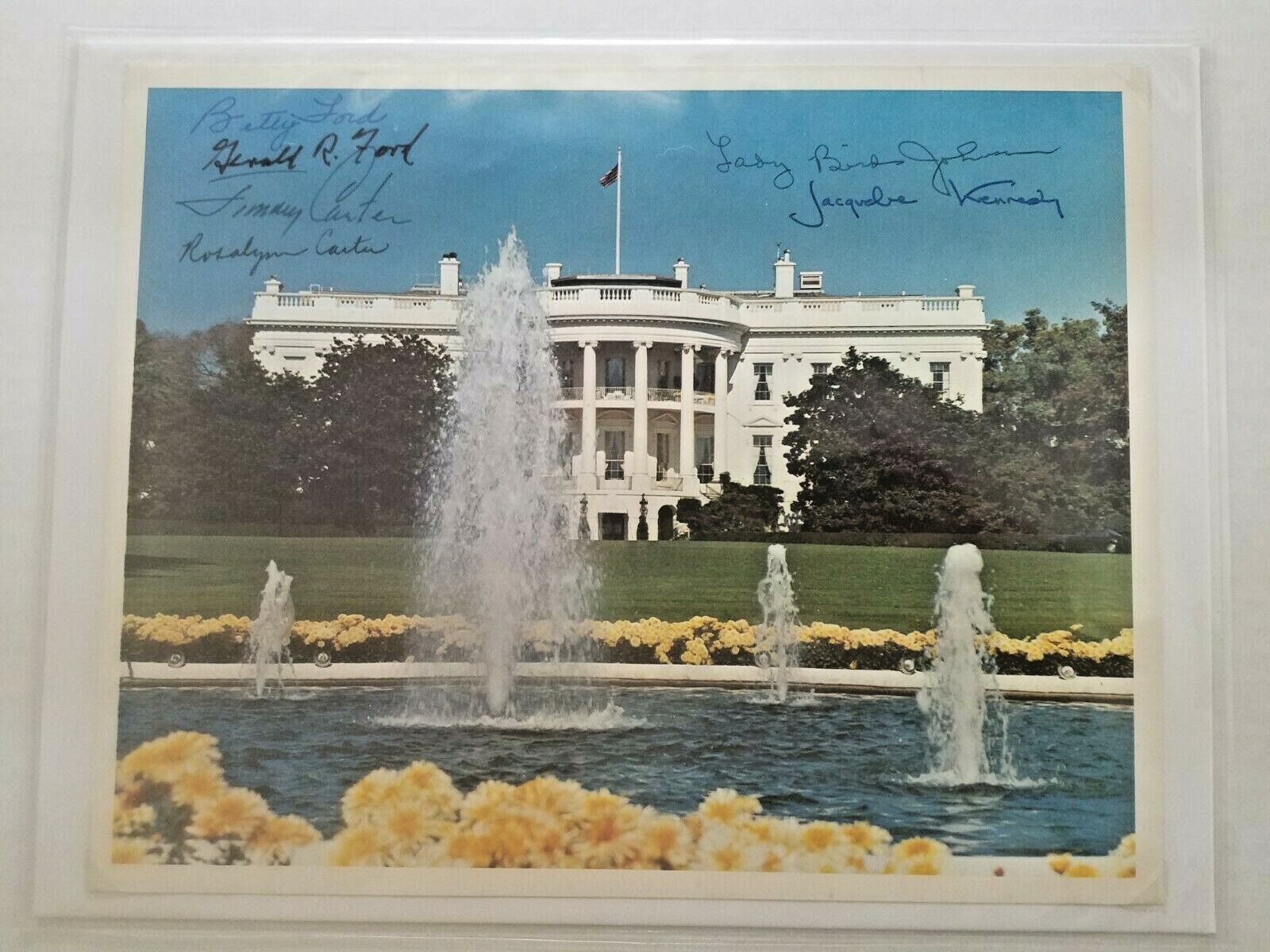 Jacqueline Kennedy Multi signed Auto 8x10 Photo US Presidents First Ladies PSA 