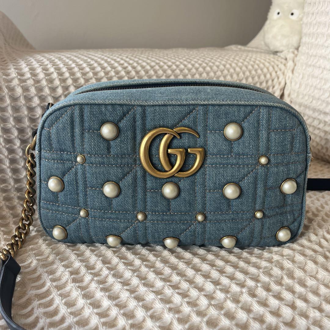GUCCI GG Marmont Japan Limited Denim Shoulder Bag Good condition