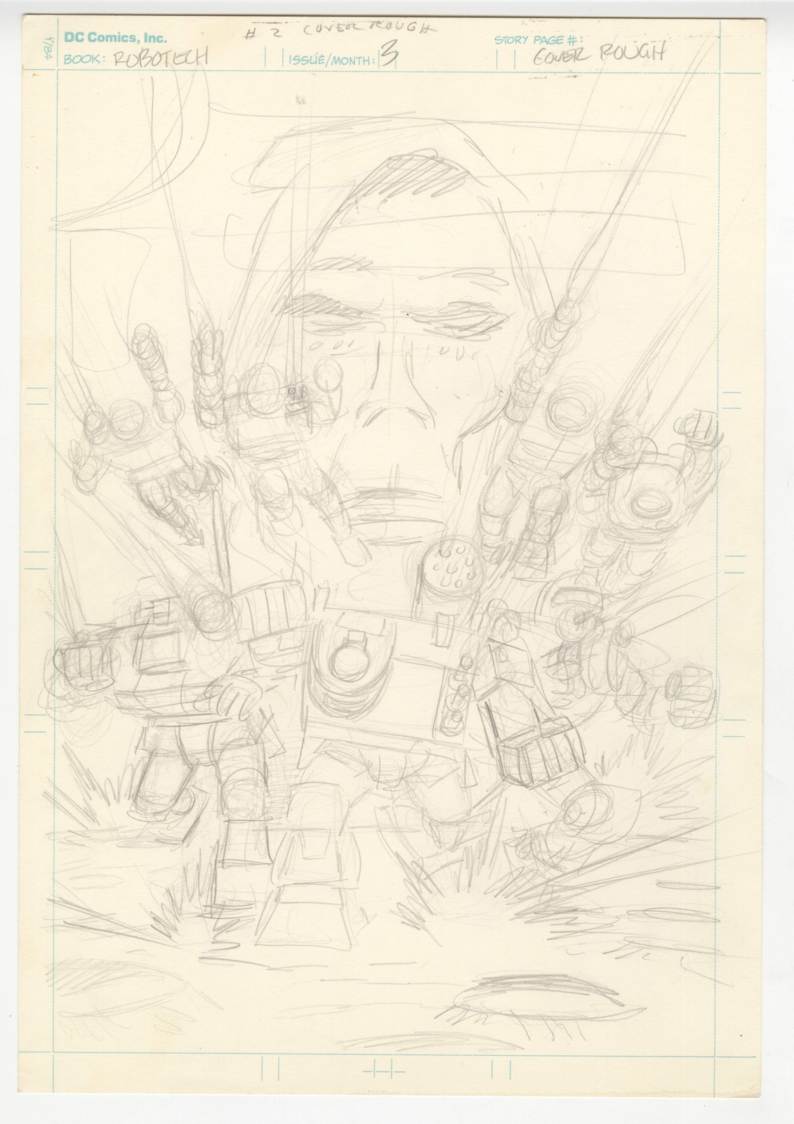 Robotech Defenders #2 Original Comic Book Art COVER Prelim by Judith Hunt