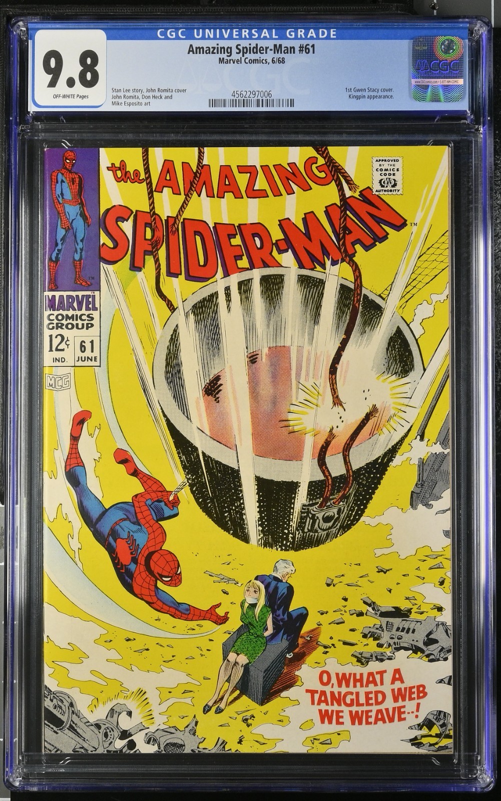 1968 Marvel Comics Amazing Spider-Man 61 CGC 9.8. 1st Gwen Stacy Cover