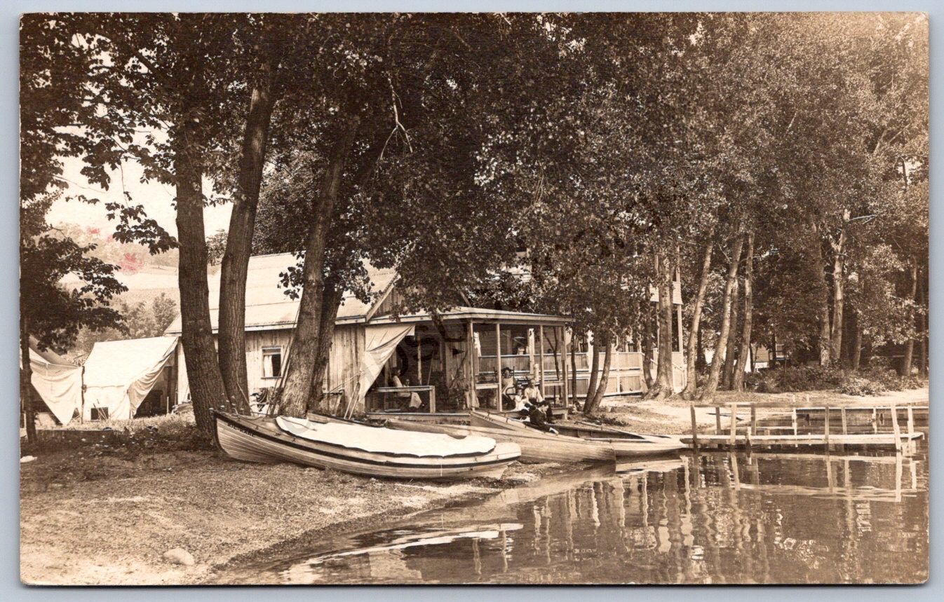 K32/ Valkenburg New York RPPC Postcard c1910 Lake Cottage Boat 1469 K32/ Valkenburg New York RPPC Postcard c1910 Lake Cottage Boat 1469
