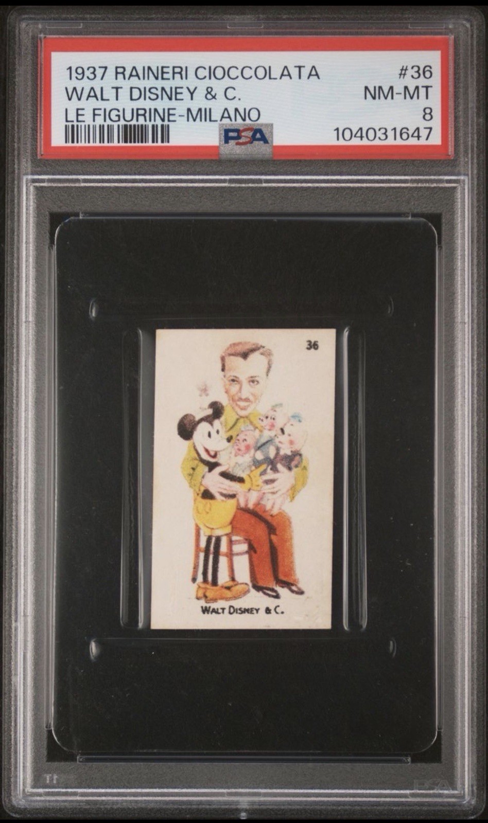 1937 Raineri Walt Disney Mickey Mouse PSA 8 -Pop 1 - (Rarer Than Wills Psa 9) 1937 Raineri Walt Disney Mickey Mouse PSA 8 -Pop 1 - (Rarer Than Wills Psa 9)