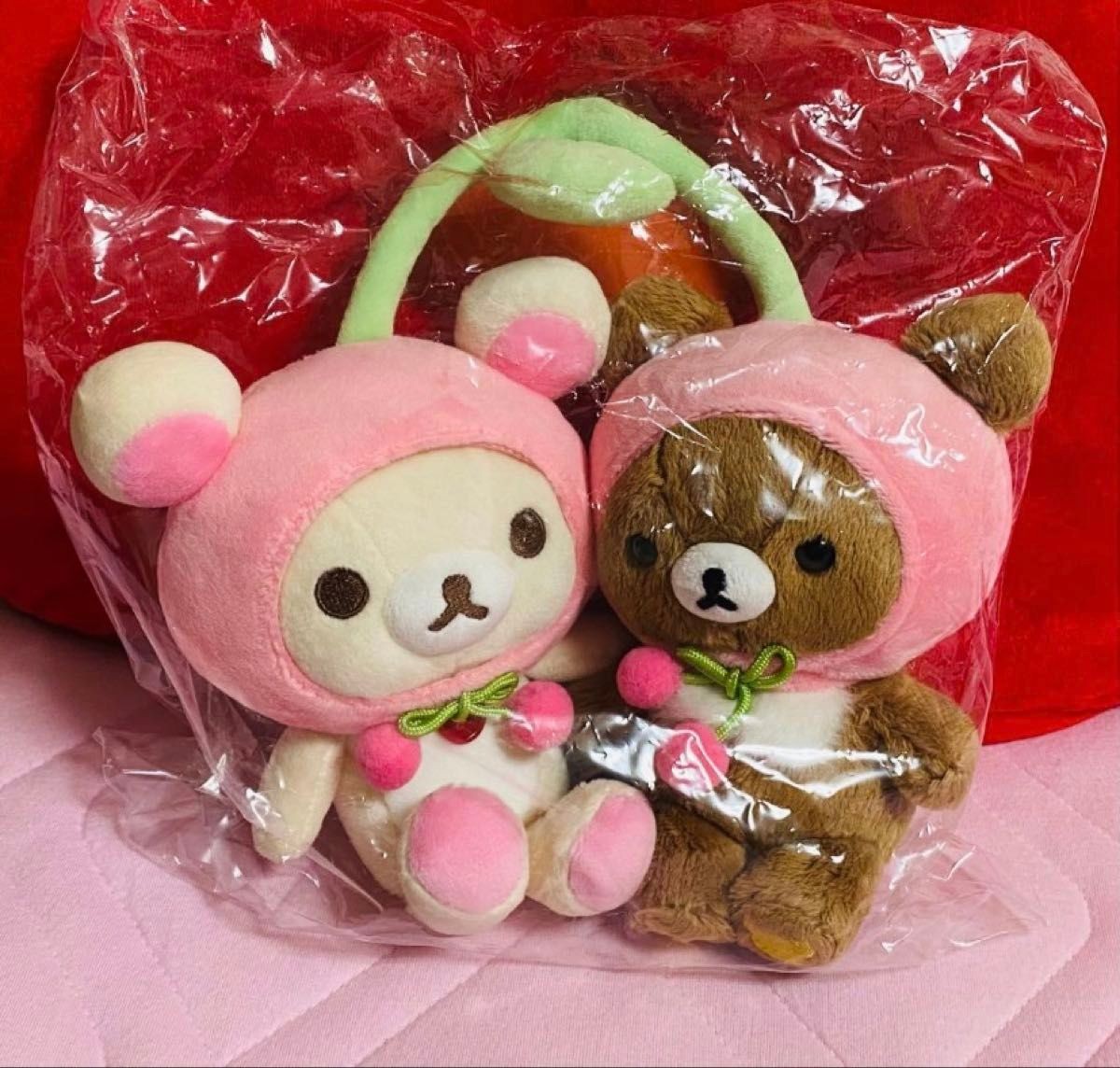 Rilakkuma Fruit Friends Korilakkuma Chairoikoguma Plush Set Collectibles Rilakkuma Fruit Friends Korilakkuma Chairoikoguma Plush Set Collectibles