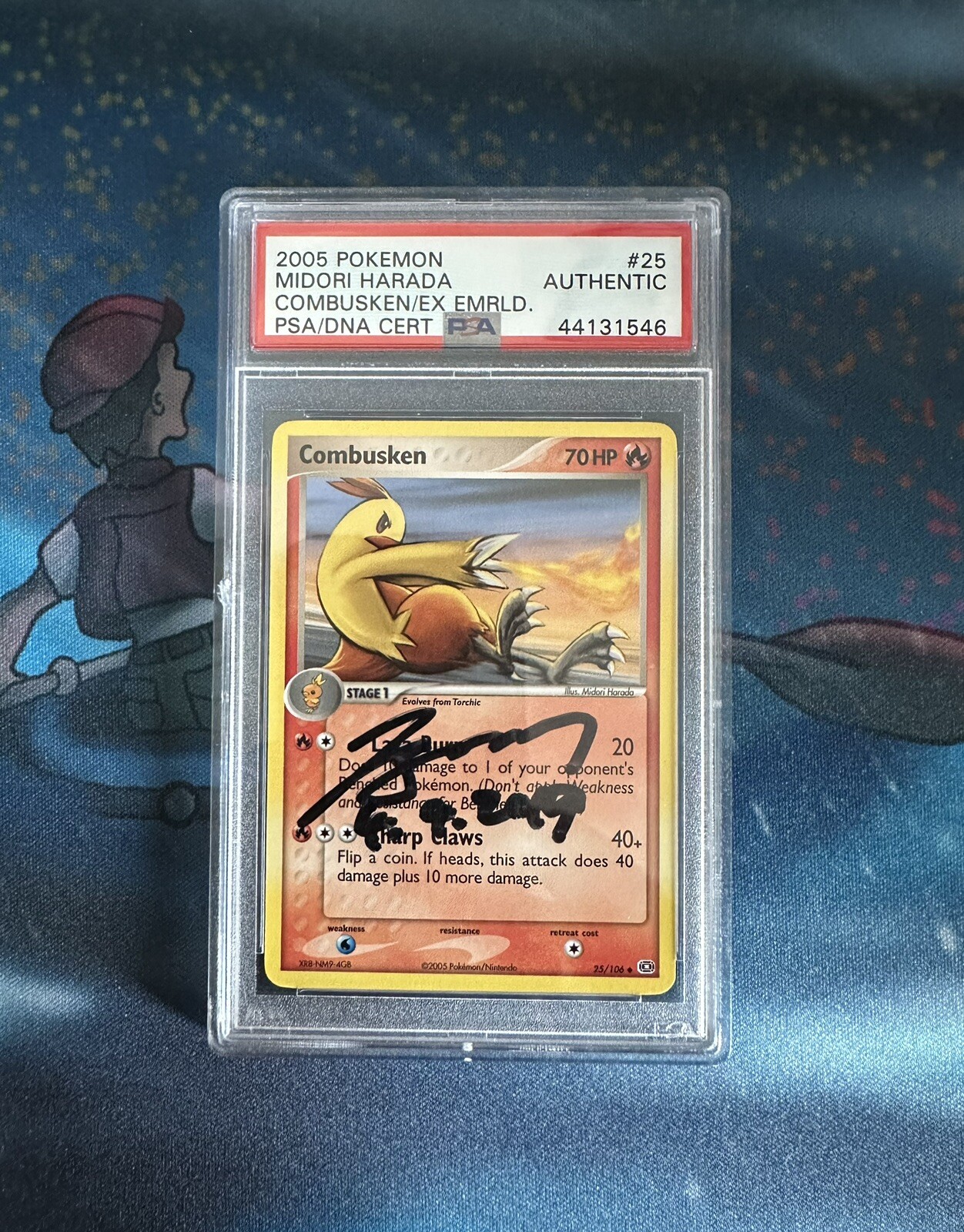 2005 Pokémon EX Emerald Combusken signed by Midori Harada.