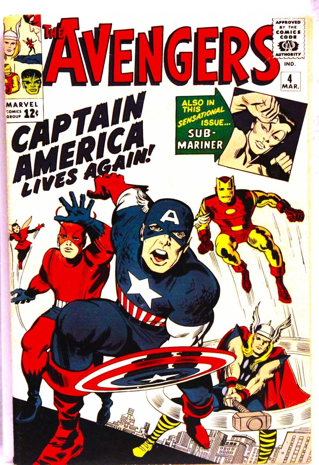 AVENGERS #4 (1964) AUTOGRAPHED BY STAN LEE & JACK KIRBY VERY RARE BEAUTIFUL