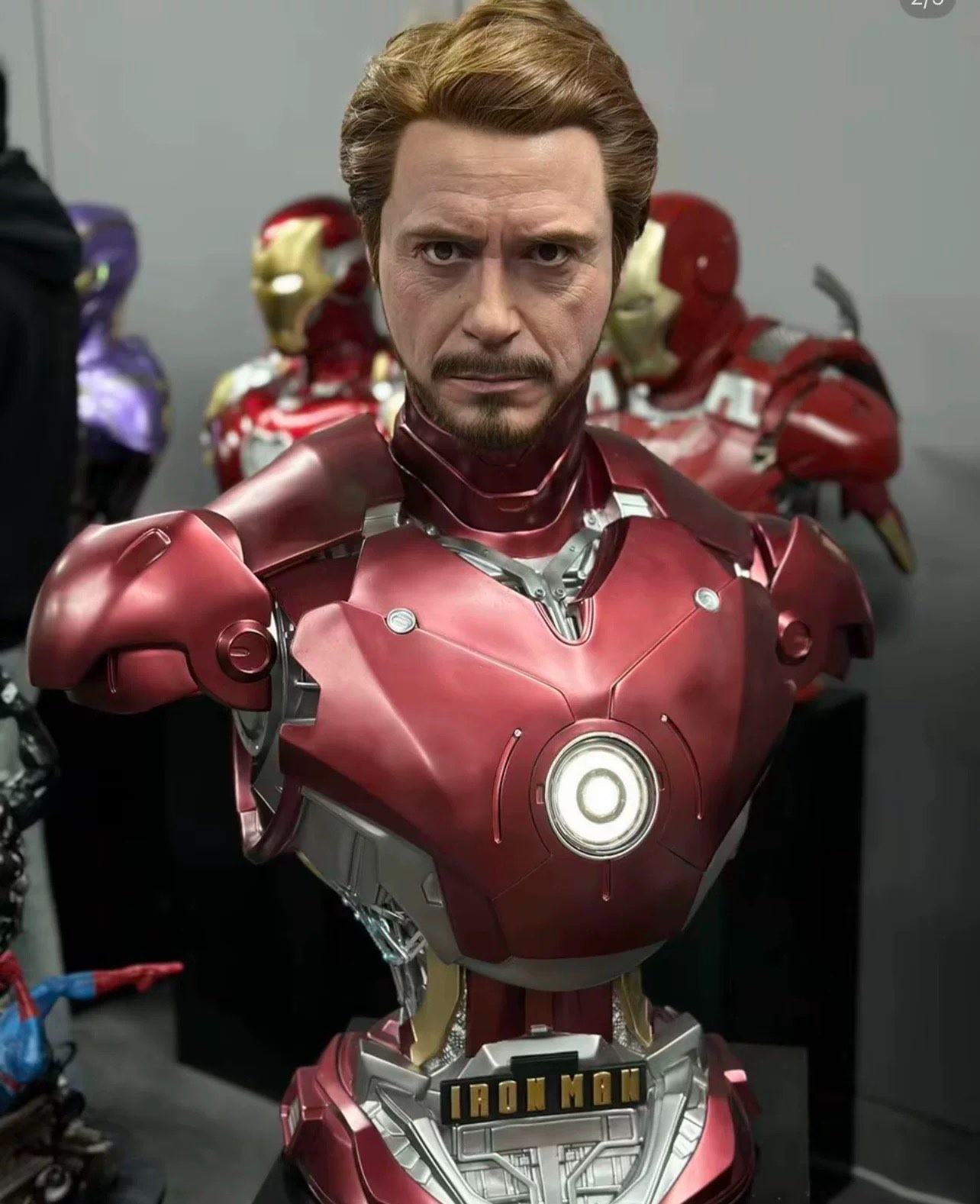 [In Stock] Real head sculpt Iron Man MarK 3 Life size bust 1/1 - LED Resin Statu