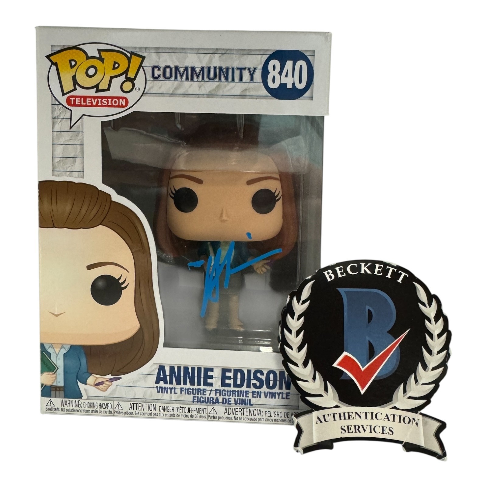 Alison Brie Signed Autograph Community Funko Pop 840 Beckett BAS Annie Edison