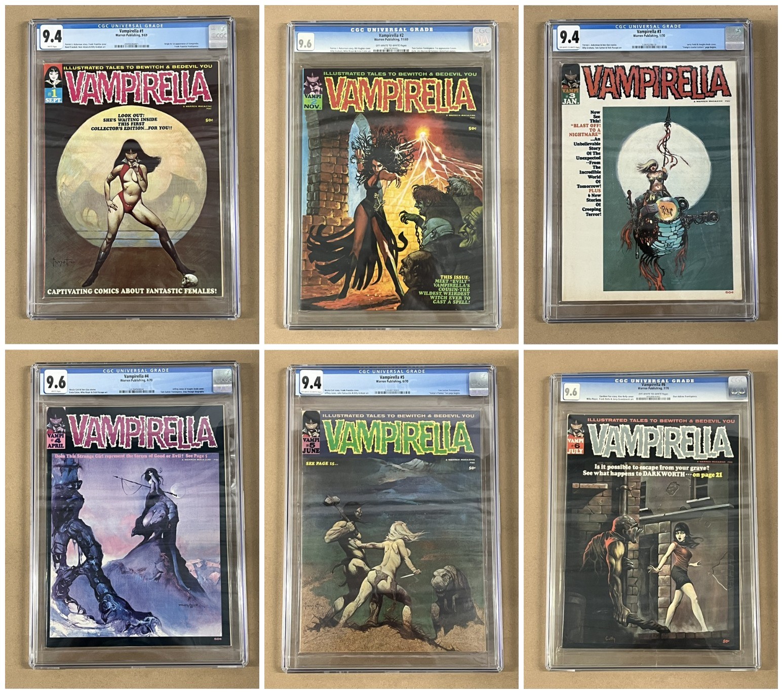 VAMPIRELLA complete CGC graded run #1 – 113 + Annual + Special (Warren 1969-83) VAMPIRELLA complete CGC graded run #1 – 113 + Annual + Special (Warren 1969-83)