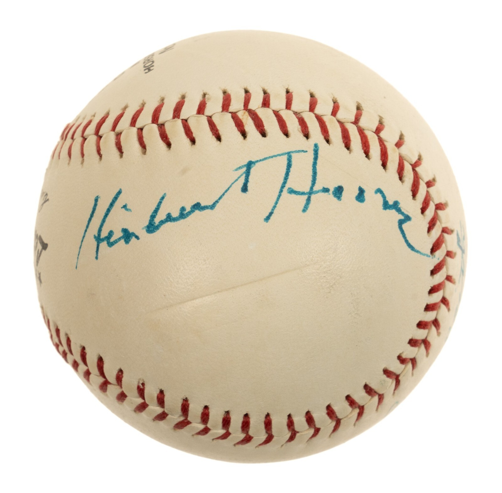The Finest President Herbert Hoover Signed Baseball PSA DNA Graded MINT 9 The Finest President Herbert Hoover Signed Baseball PSA DNA Graded MINT 9