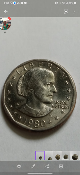 VERY RARE1980 D Wide Rim Near Date $1 Susan B Anthony Dollar COIN GOOD CONDITION