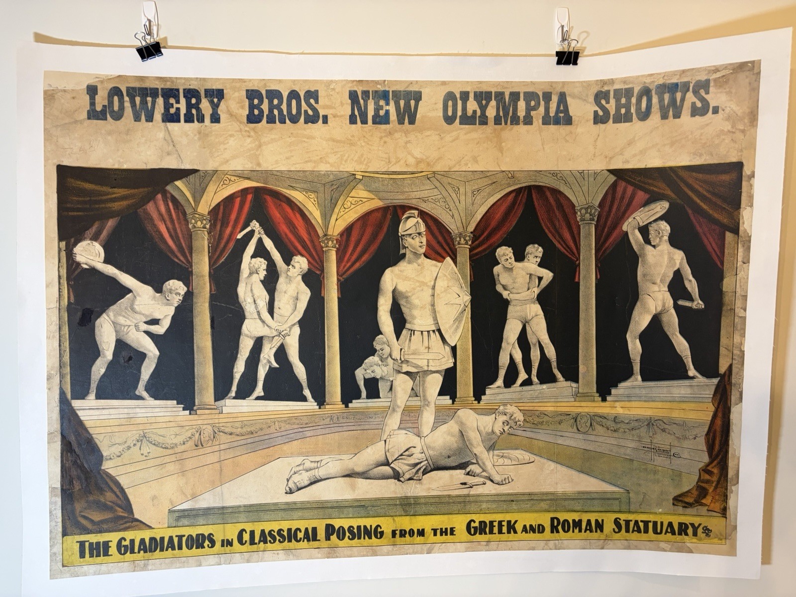 Antique 1900-1905 Lowery Bros. New Olympia Shows Poster – Antique 1900-1905 Lowery Bros. New Olympia Shows Poster –