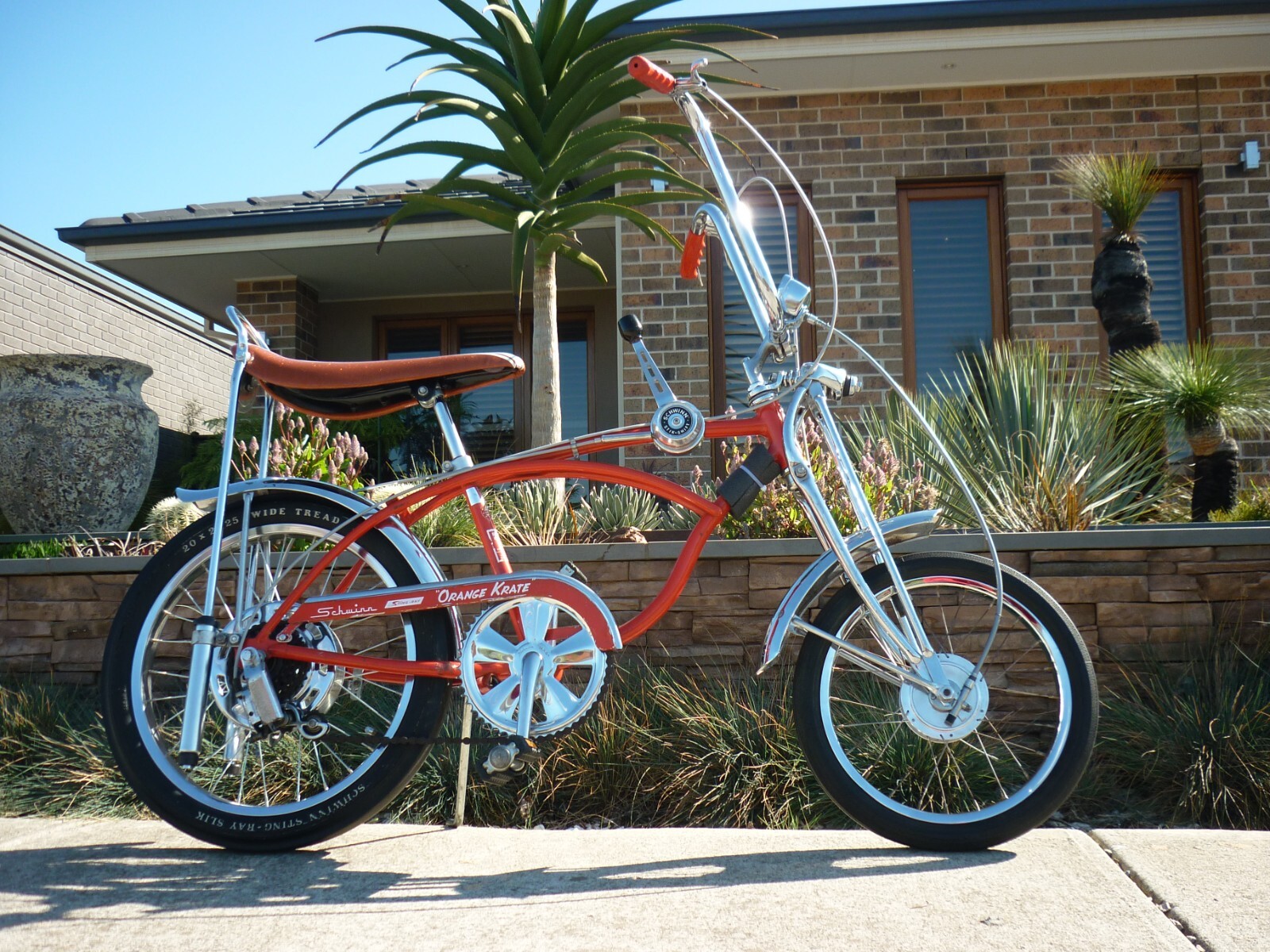 1973 Schwinn Sunset Orange krate original seat - original chrome -original paint