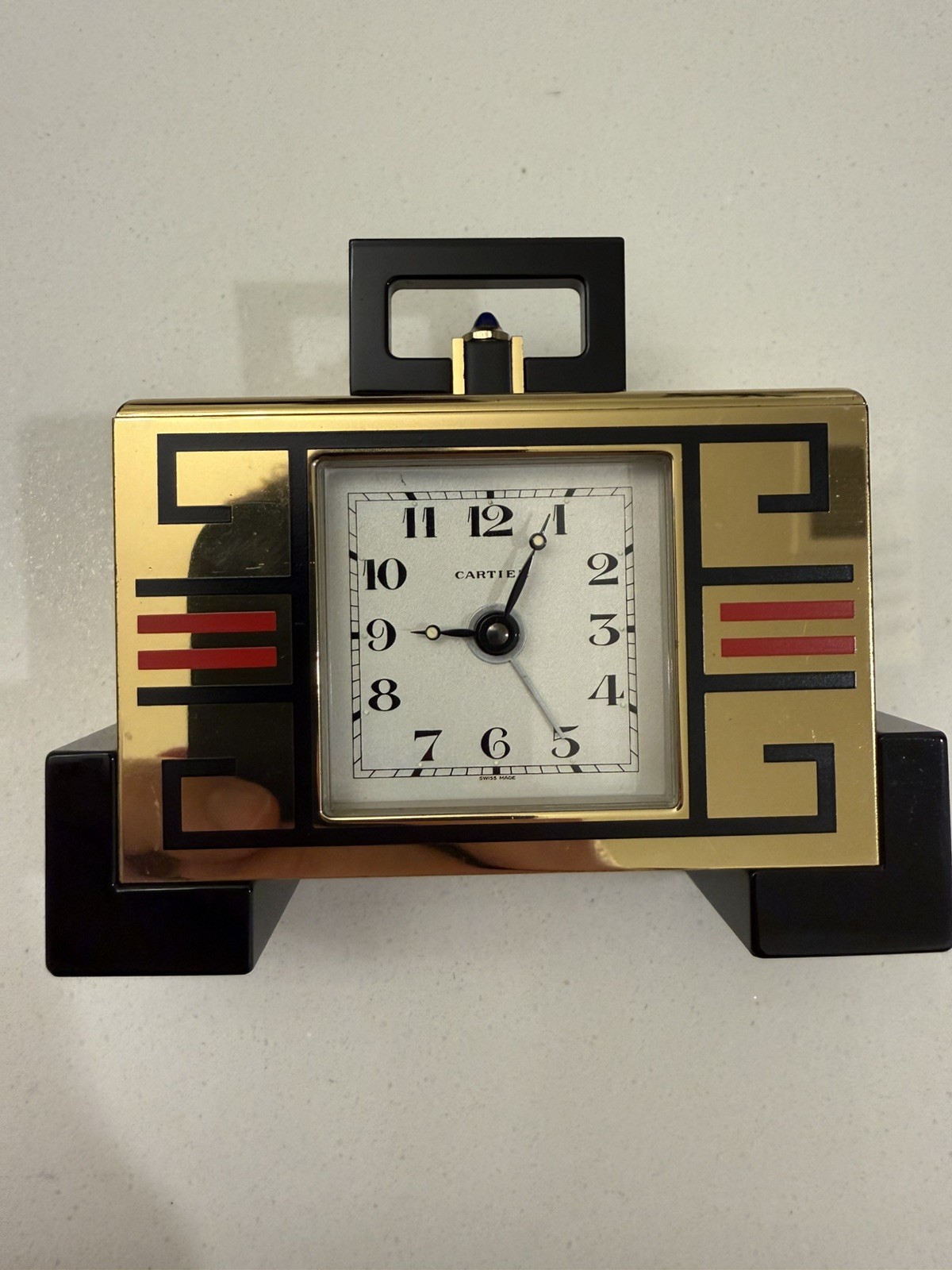 Cartier Chinoise Alarm Clock Art Deco 1990s Paris W 3.9 x D 1.1 x H 3.5 in Cartier Chinoise Alarm Clock Art Deco 1990s Paris W 3.9 x D 1.1 x H 3.5 in