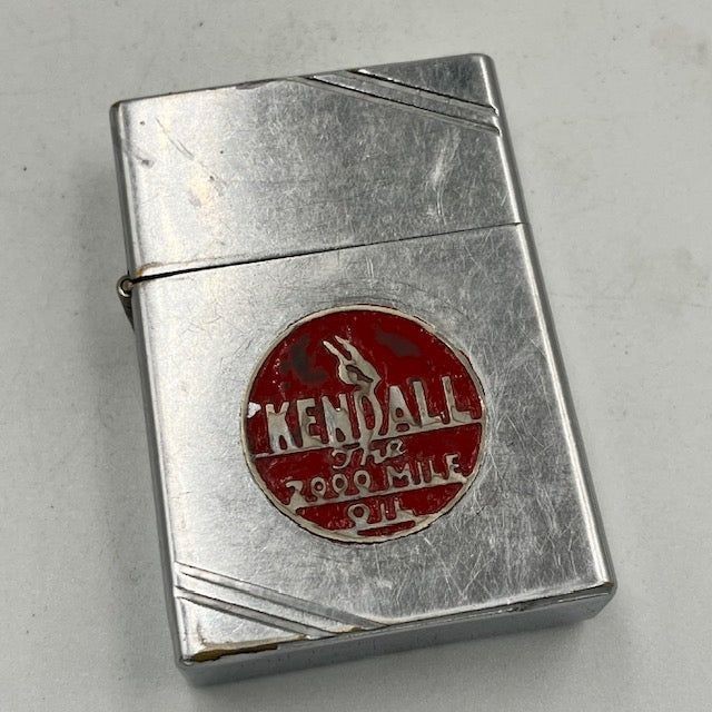1936-37 Zippo Square Model Lighter Kendall Metaliq Diagonal Line Vintage Rare