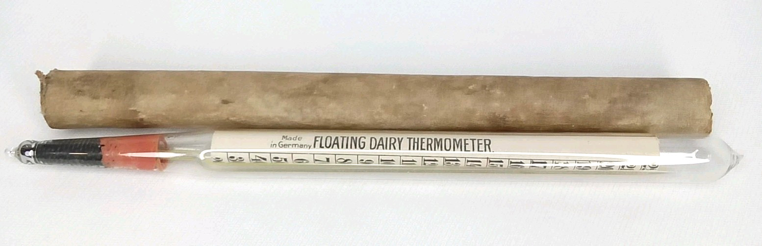 Antique Glass Floating Dairy Thermometer R. A. Lister & Co Made In Germany 1930s