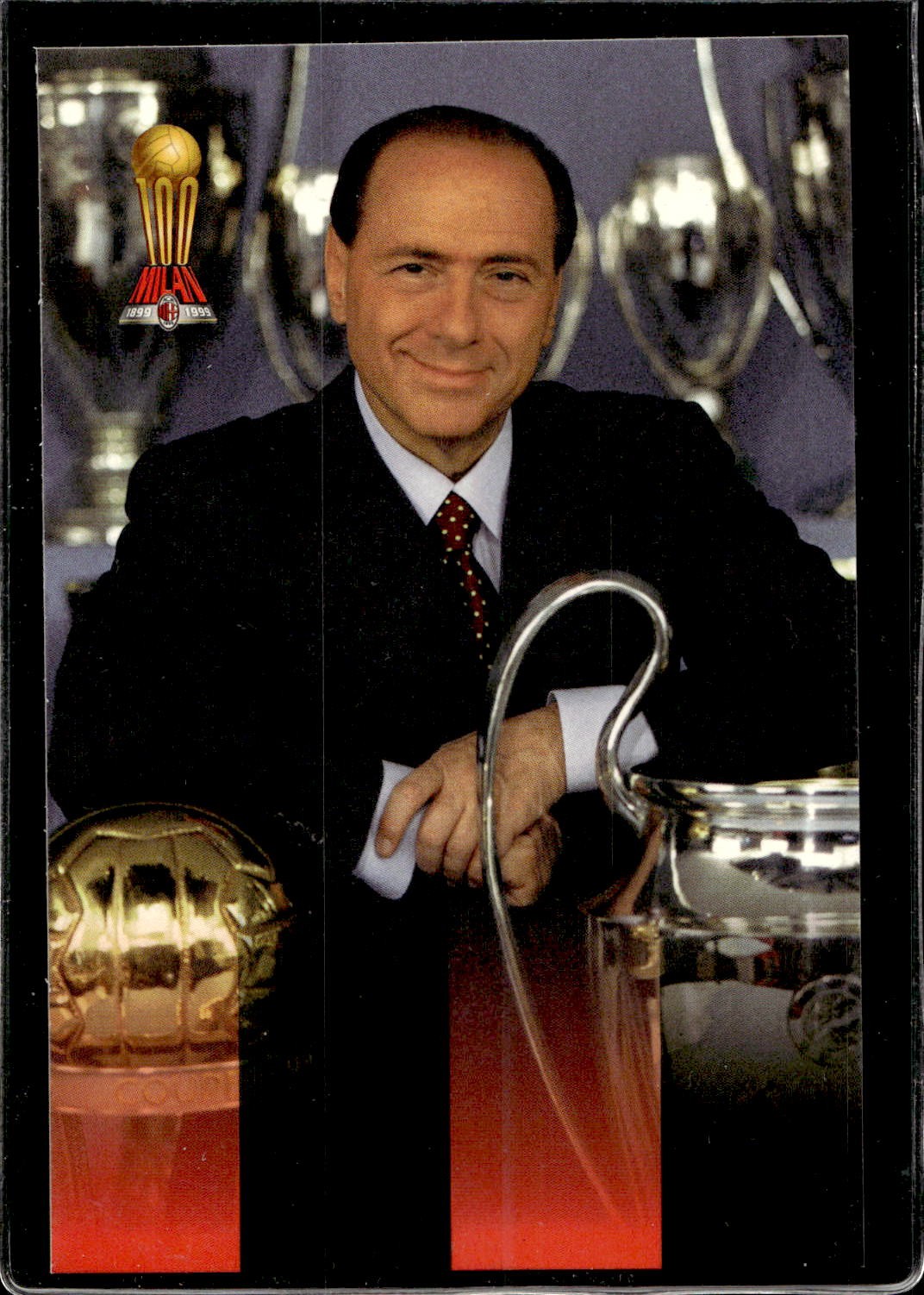 postcard postcard Calcio Milan 1999/2000 - Silvio Berlusconi postcard postcard Calcio Milan 1999/2000 - Silvio Berlusconi