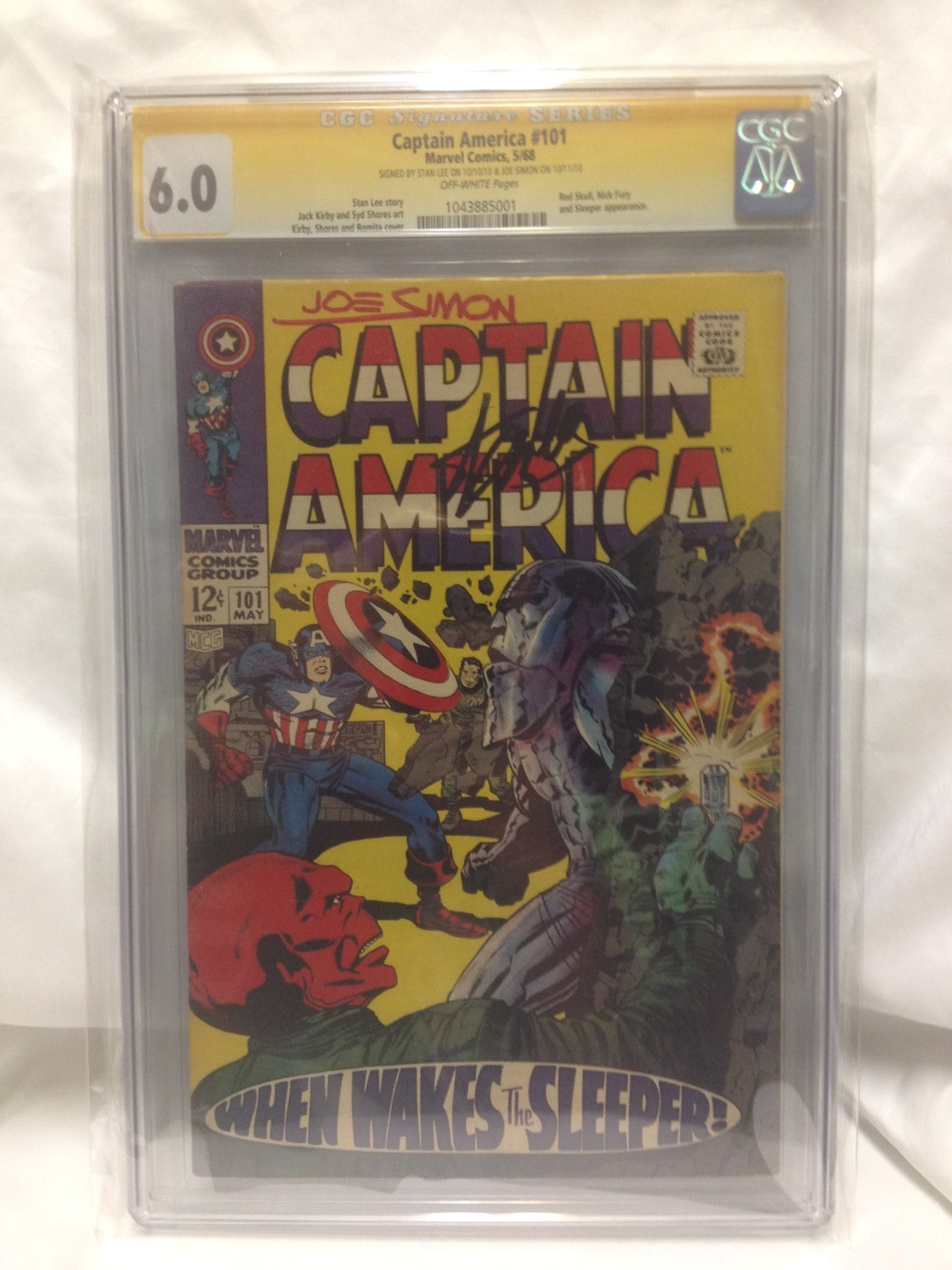 Captain America #101 CGC SIGNED BY STAN LEE & JOE SIMON RARE May 1968 Marvel Captain America #101 CGC SIGNED BY STAN LEE & JOE SIMON RARE May 1968 Marvel