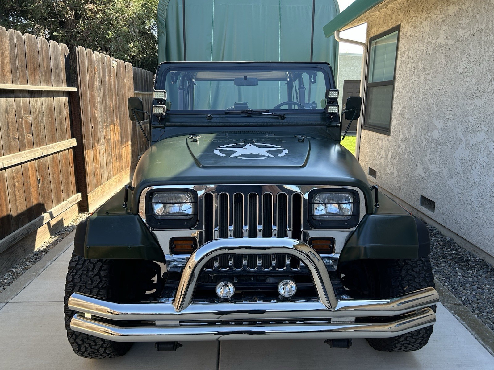 1995 salvaged Jeep recreation of army style. Wrangler YJ.
