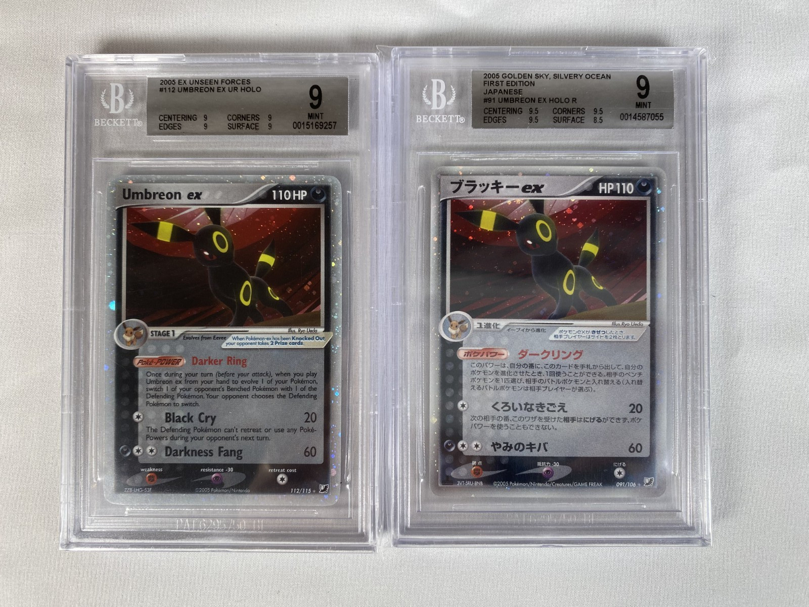 Bundle Umbreon ex - 091 | JPN 1st Edition + 112 | ENG - BGS 9