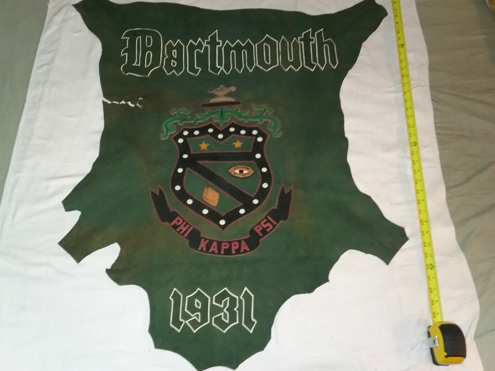LOW PRICE Vintage Dartmouth College 32 x 40 Phi Kappa Psi Leather Wall Hanging LOW PRICE Vintage Dartmouth College 32 x 40 Phi Kappa Psi Leather Wall Hanging