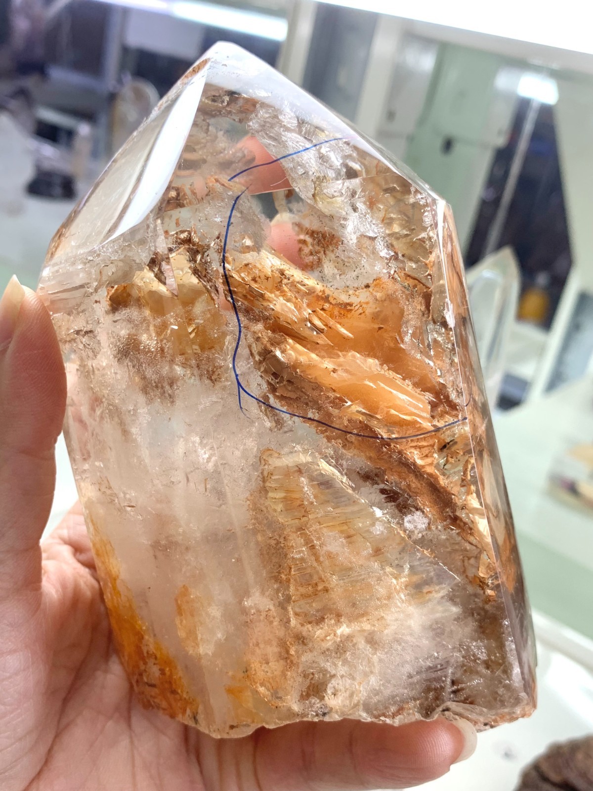 2.5LB Herkimer Diamond Enhydro Amethyst&Extra large moving water drop &quicksand