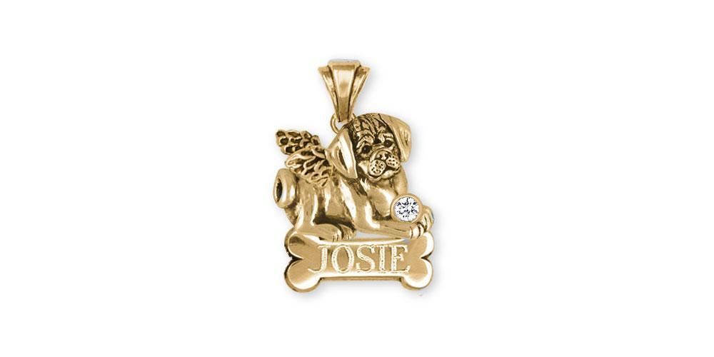 Puggle Angel Jewelry 14k Gold Handmade Puggle Pendant PGL31X-SNAPG Puggle Angel Jewelry 14k Gold Handmade Puggle Pendant PGL31X-SNAPG