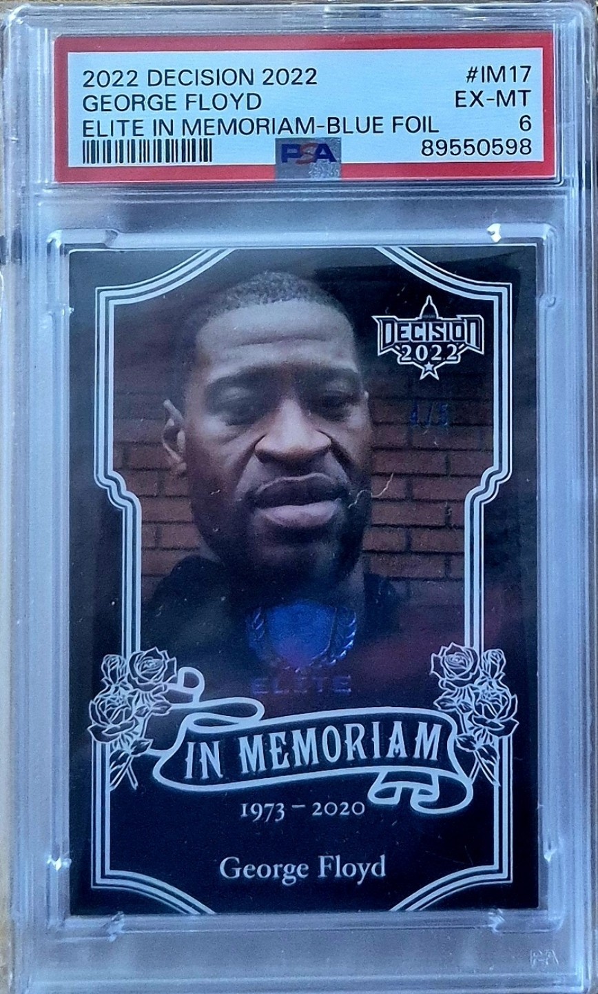 George Floyd 2022 Leaf Decision In Memoriam Rookie Card RC Rare 4/5 Blue PSA 6 George Floyd 2022 Leaf Decision In Memoriam Rookie Card RC Rare 4/5 Blue PSA 6