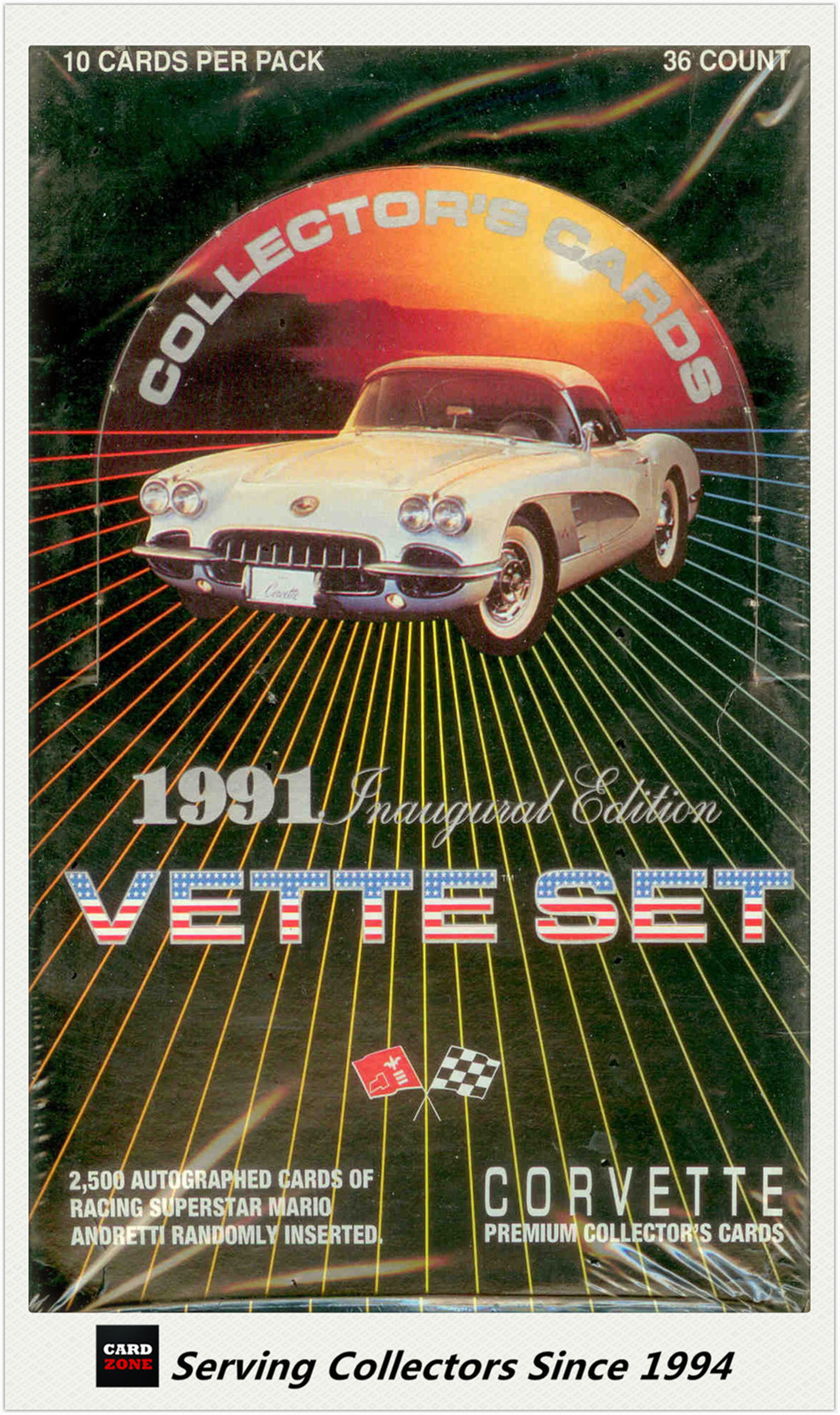 1991 Corvette Car VEtte Set Trading Card Factory Box (36 pks) x 4 boxes 1991 Corvette Car VEtte Set Trading Card Factory Box (36 pks) x 4 boxes