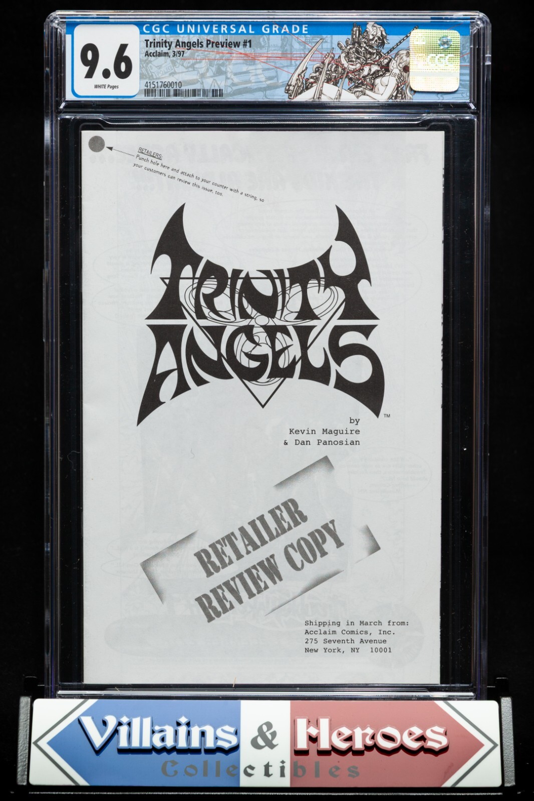Trinity Angels Preview #1 ~ CGC 9.6 ~ custom label ~ Retailer ed ~Acclaim (1997) Trinity Angels Preview #1 ~ CGC 9.6 ~ custom label ~ Retailer ed ~Acclaim (1997)